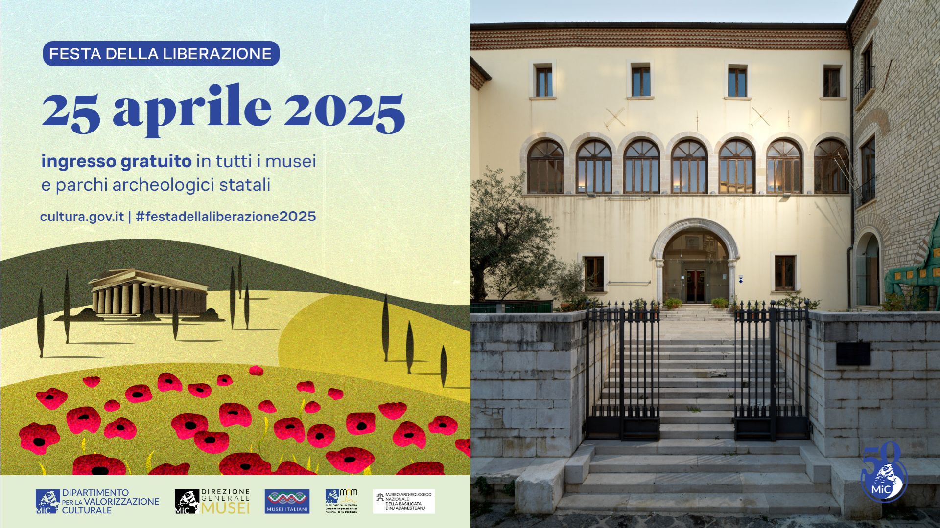 25 aprile 2025 - Festa della Liberazione - Museo Archeologico Nazionale di Potenza